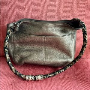 Brighton Barbados shoulder bag in pewter leather